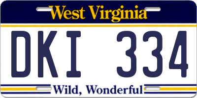 WV license plate DKI334
