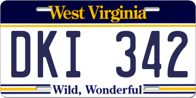 WV license plate DKI342