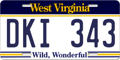 WV license plate DKI343