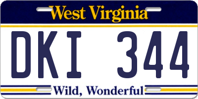 WV license plate DKI344
