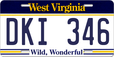 WV license plate DKI346