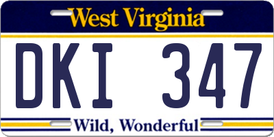 WV license plate DKI347