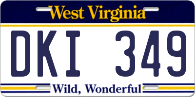 WV license plate DKI349