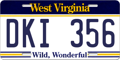 WV license plate DKI356
