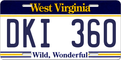 WV license plate DKI360