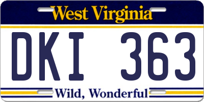 WV license plate DKI363