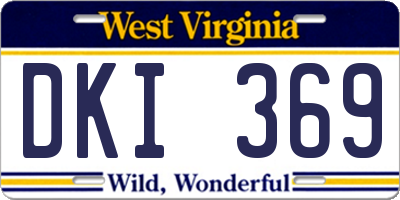 WV license plate DKI369