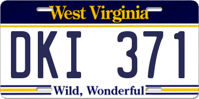 WV license plate DKI371