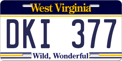 WV license plate DKI377