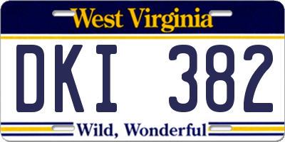 WV license plate DKI382