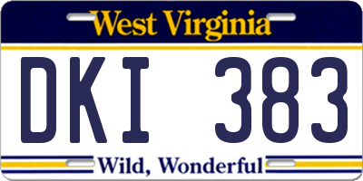 WV license plate DKI383