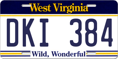 WV license plate DKI384