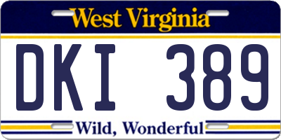 WV license plate DKI389