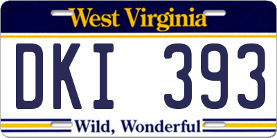 WV license plate DKI393