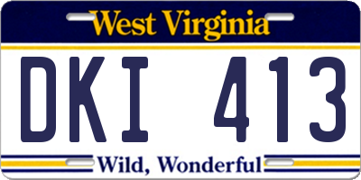WV license plate DKI413