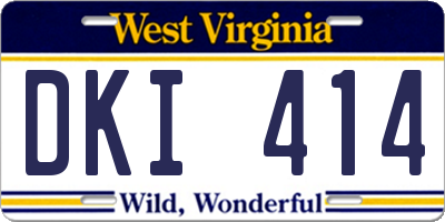 WV license plate DKI414