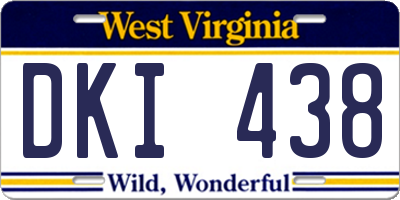 WV license plate DKI438