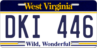 WV license plate DKI446