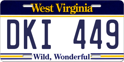 WV license plate DKI449