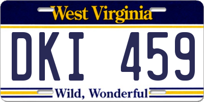 WV license plate DKI459