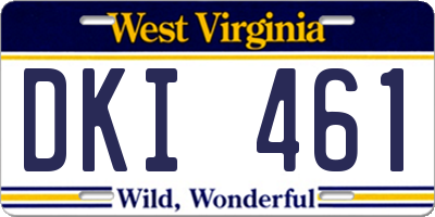 WV license plate DKI461