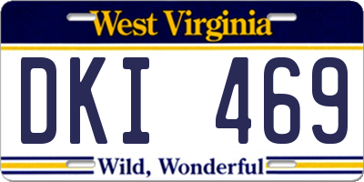 WV license plate DKI469