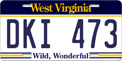 WV license plate DKI473