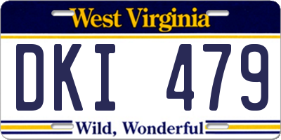 WV license plate DKI479
