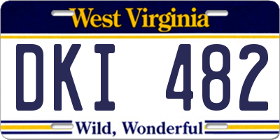 WV license plate DKI482