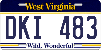 WV license plate DKI483