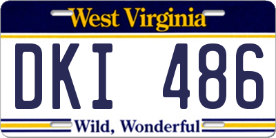 WV license plate DKI486