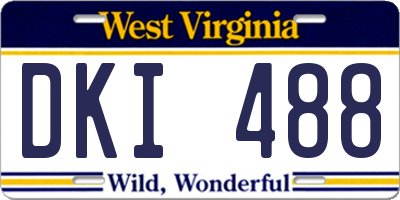 WV license plate DKI488
