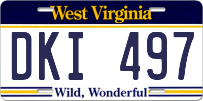WV license plate DKI497