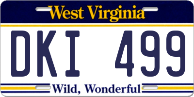 WV license plate DKI499