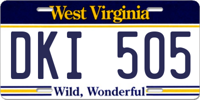 WV license plate DKI505
