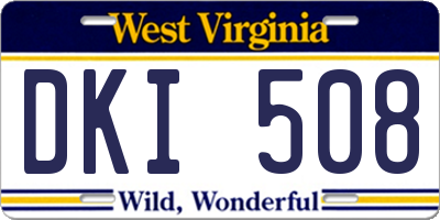WV license plate DKI508