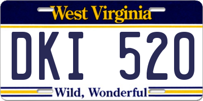 WV license plate DKI520