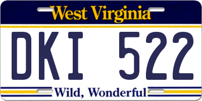 WV license plate DKI522