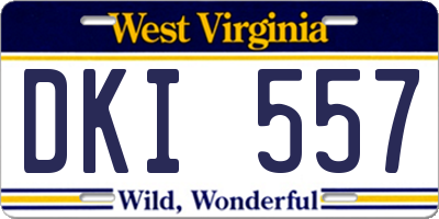 WV license plate DKI557