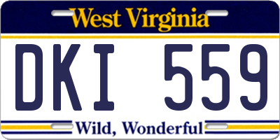 WV license plate DKI559