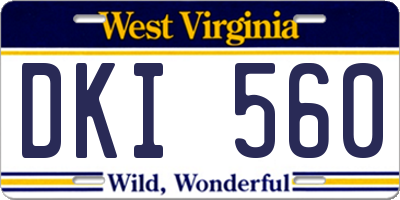 WV license plate DKI560