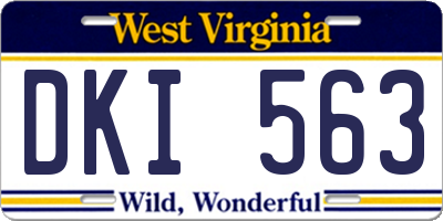 WV license plate DKI563