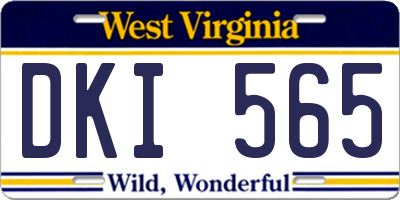 WV license plate DKI565