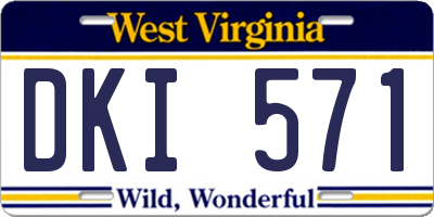 WV license plate DKI571
