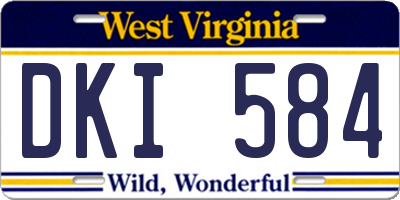 WV license plate DKI584