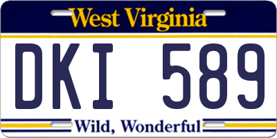 WV license plate DKI589