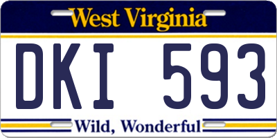 WV license plate DKI593