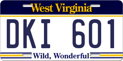 WV license plate DKI601