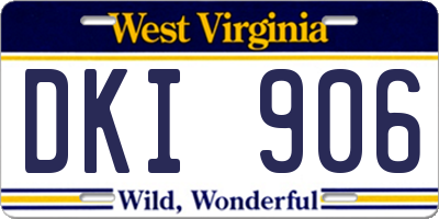WV license plate DKI906