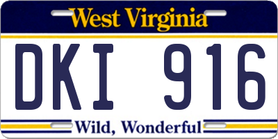 WV license plate DKI916